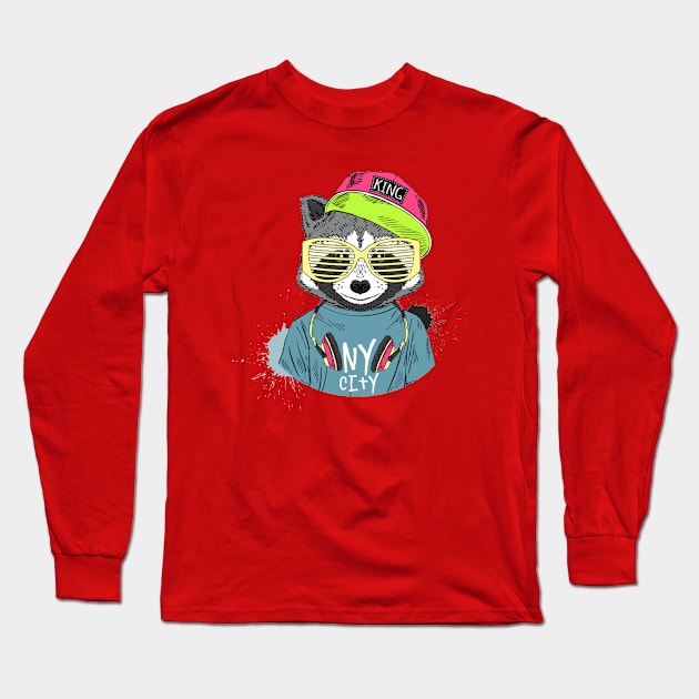 NY City Bear Long Sleeve T-Shirt by Mako Design 